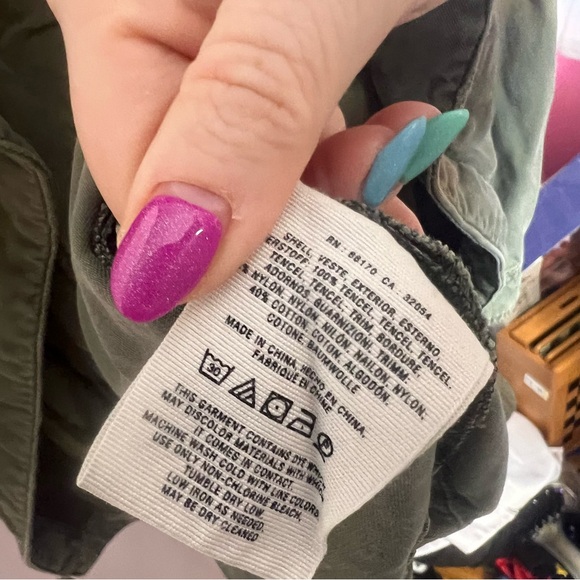 Anthropologie Hei Hei Etta Layered Green Utility Draped Jacket, size Medium - Picture 4 of 10